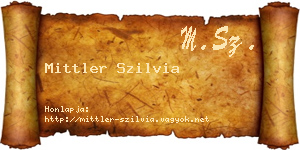 Mittler Szilvia névjegykártya